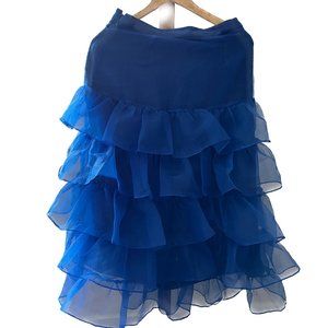 Cynthia Rowley Organza Blue Skirt - Size 10  Ruffles!